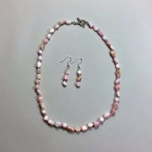 Pink Opal and Pink Quartz Necklace Set
